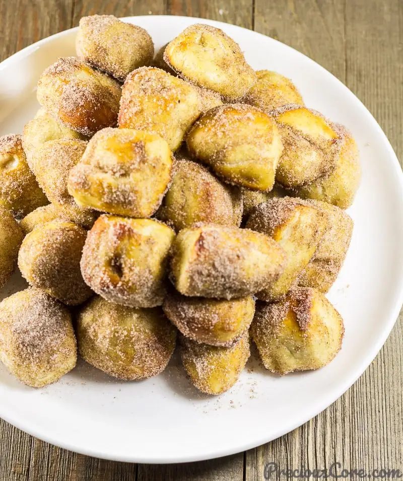 Homemade Cinnamon Sugar Pretzel Bites. Get the recipe on
