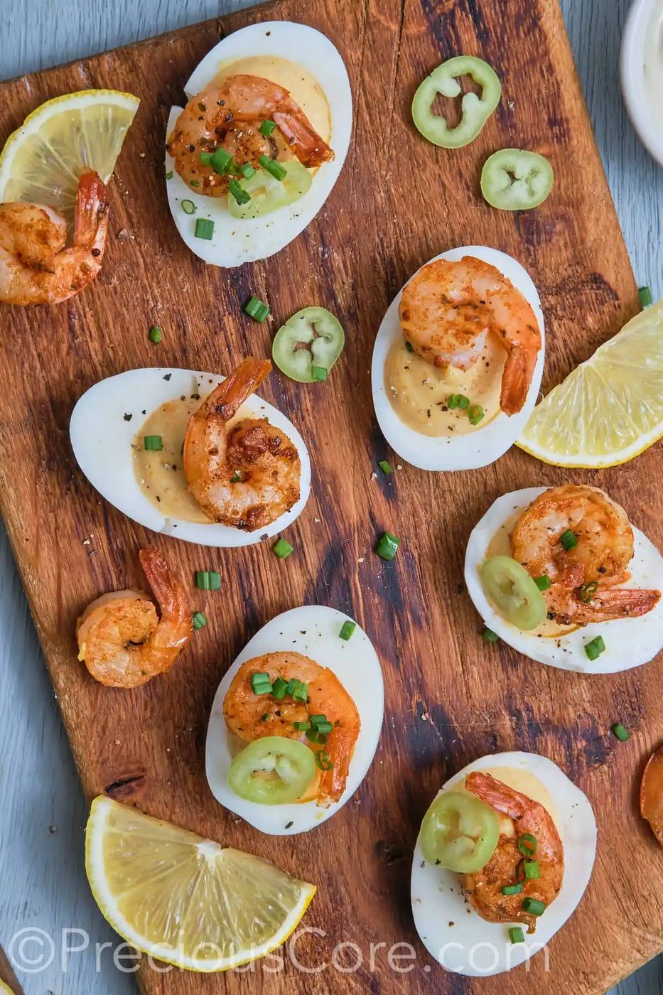 Deviled Eggs, Cajun Shrimp