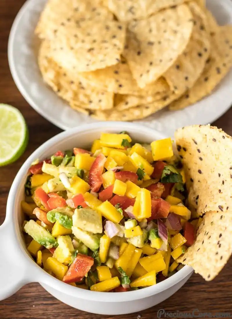 Homemade salsa served with chips