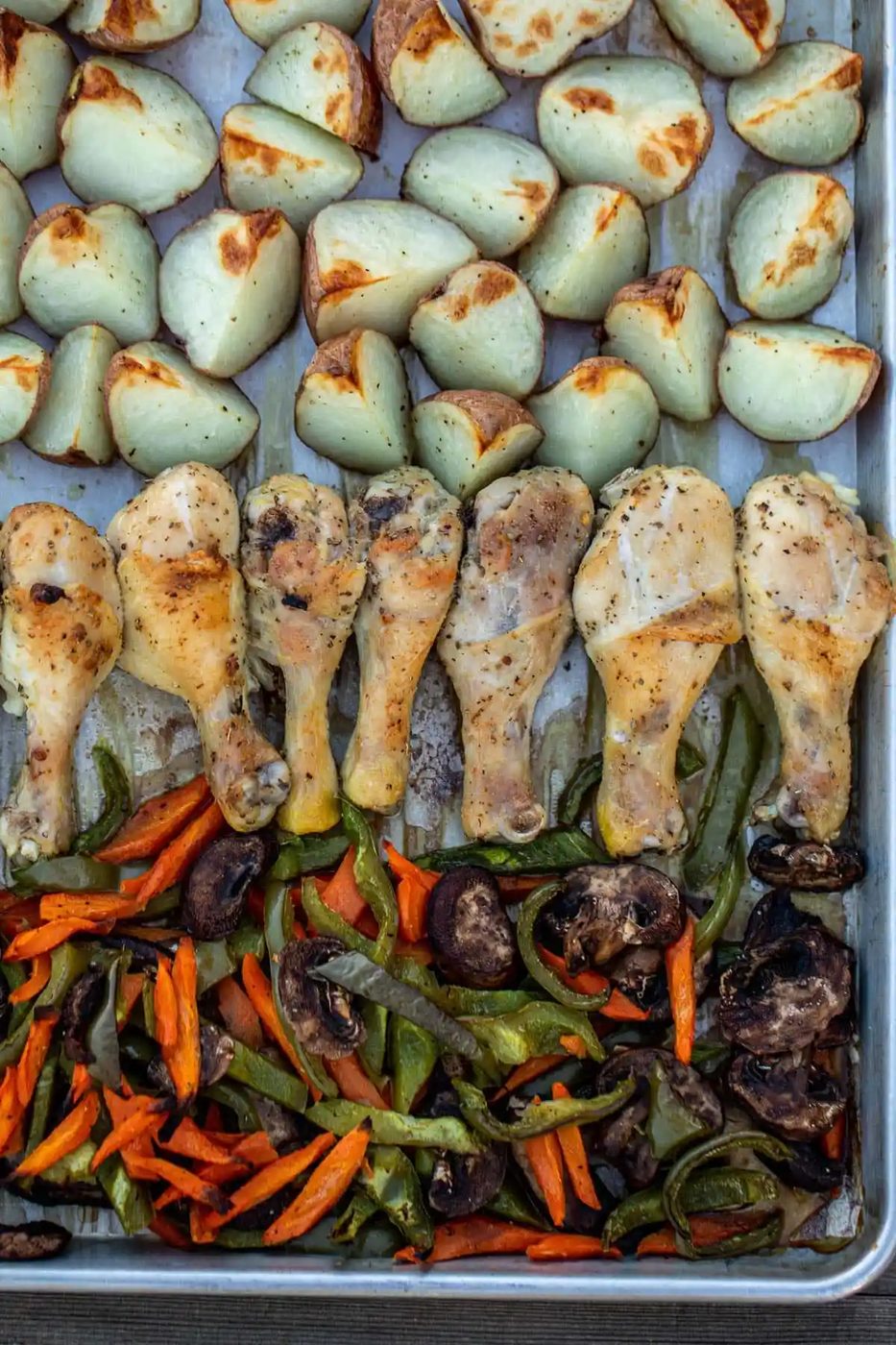 One Pan Chicken and Potatoes and Veggies
