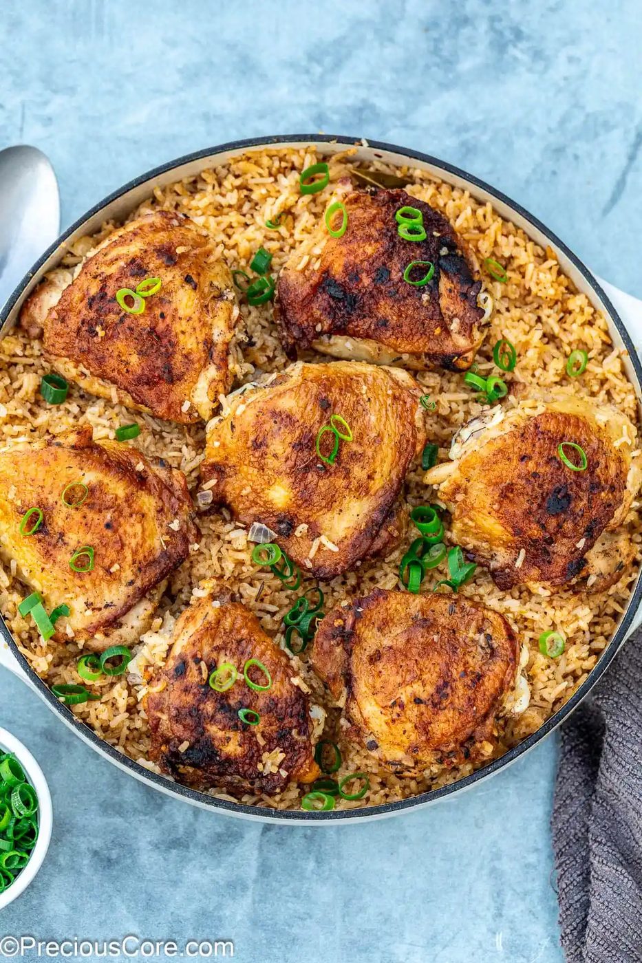 One Pot Chicken Thighs And Rice