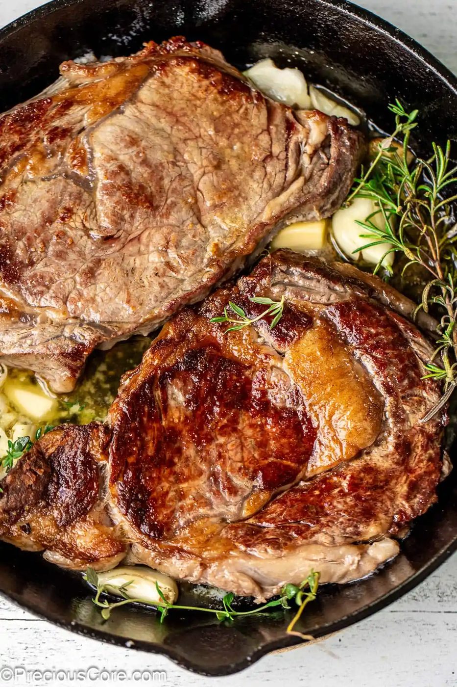 Pan Seared Ribeye Steaks