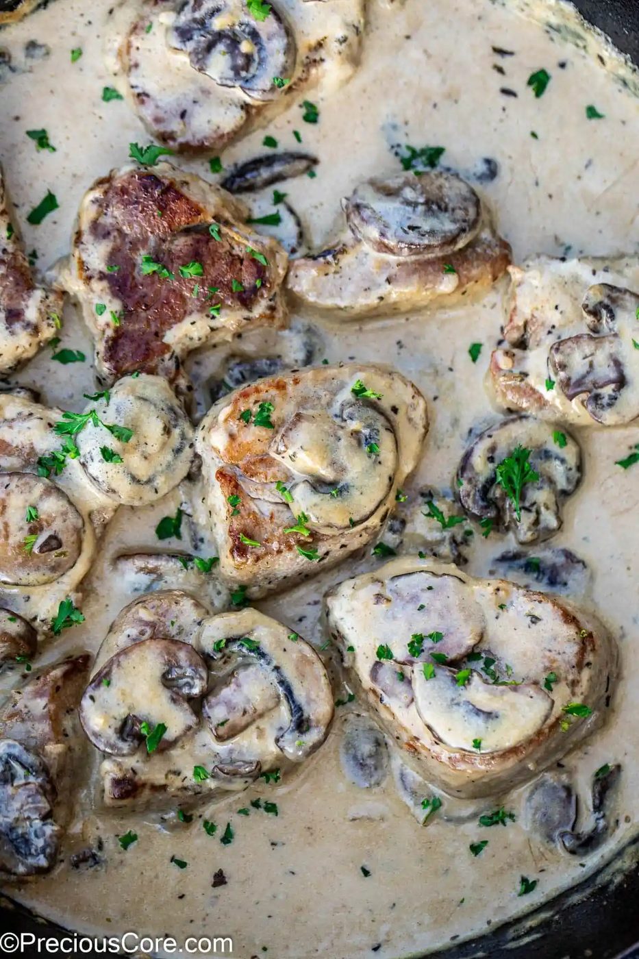 Pork Tenderloin In Creamy Mushroom Sauce