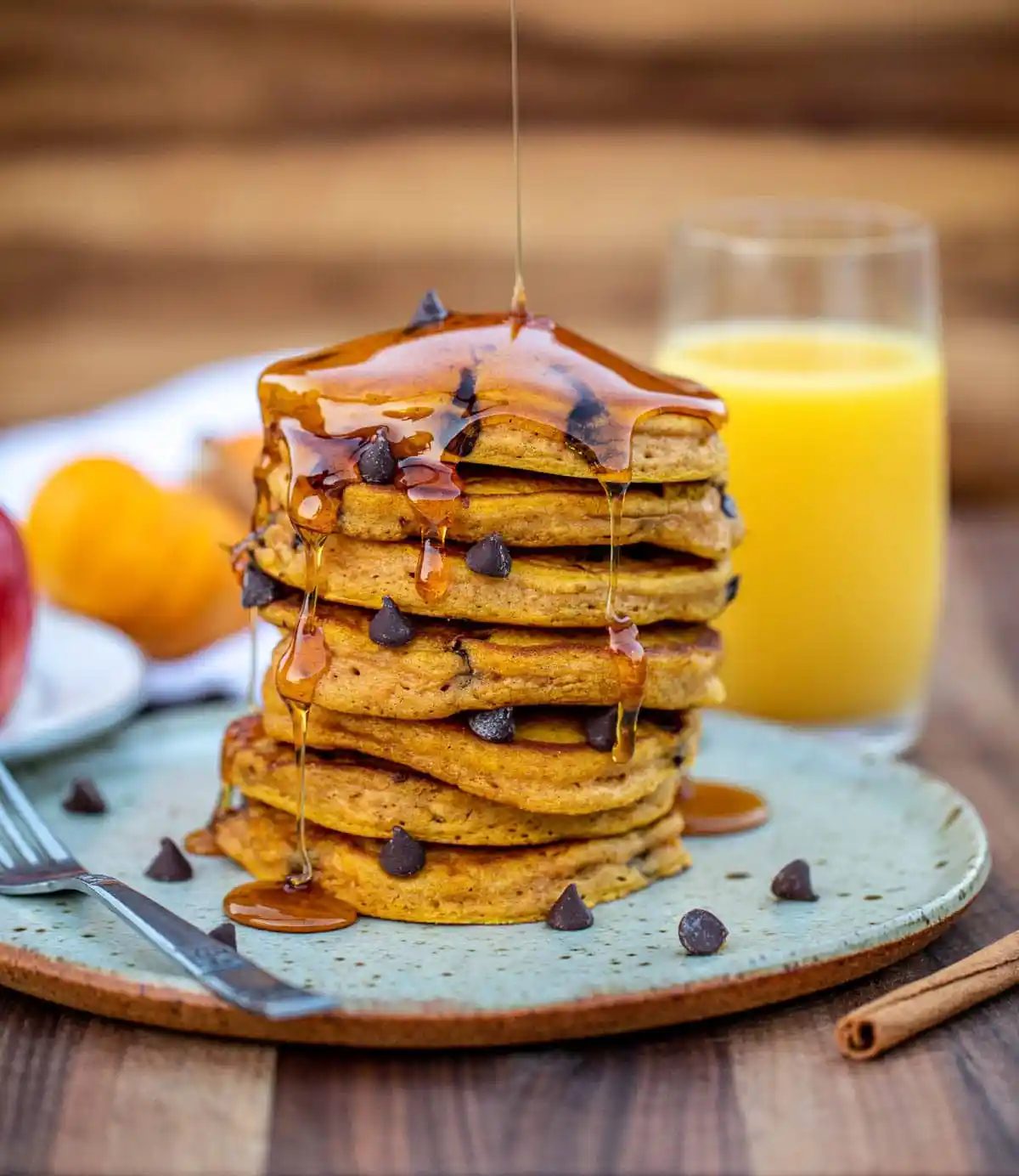 Pumpkin Chocolate Chip Pancakes
