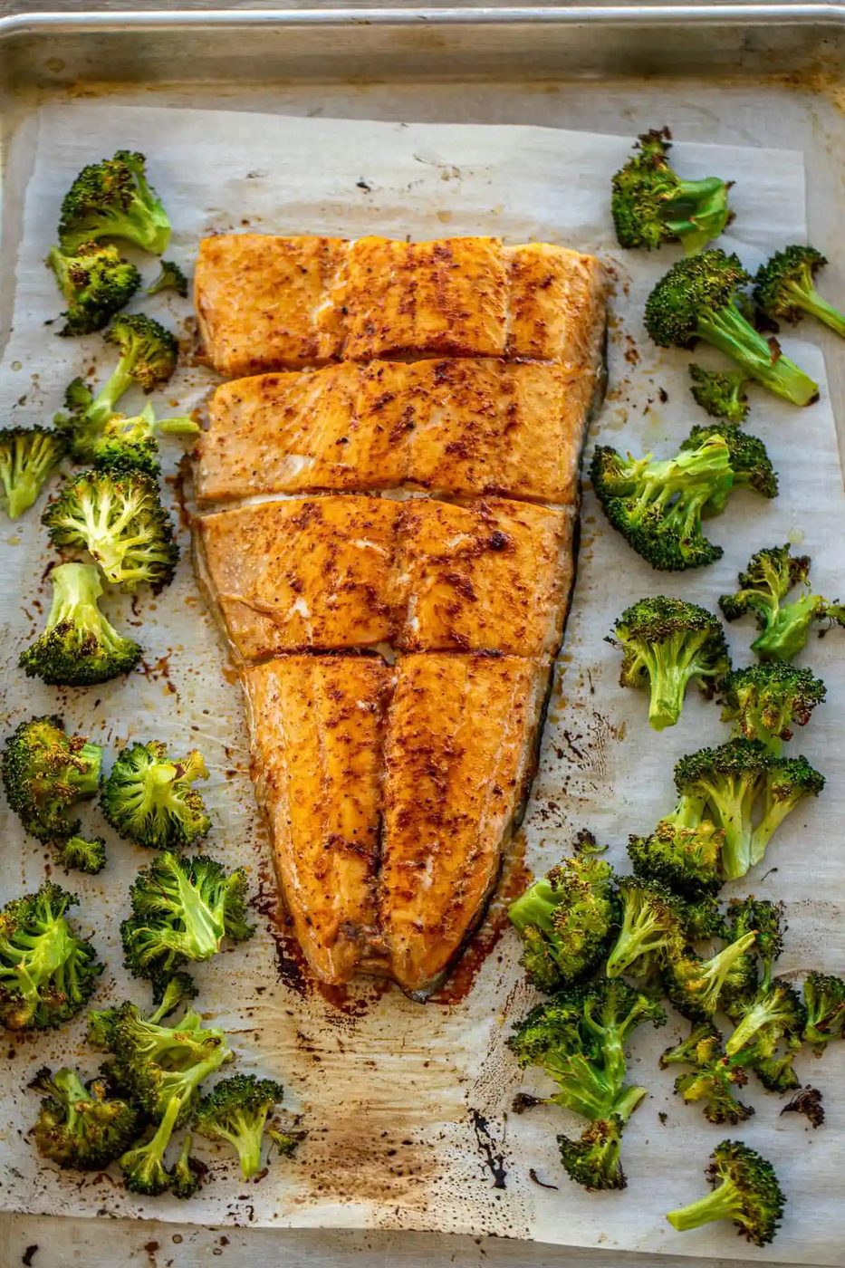 Sheet Pan Salmon and Broccoli