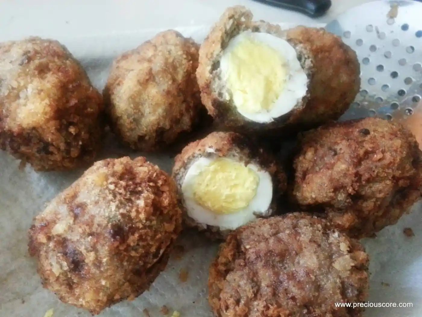 SCOTCH EGGS COATED, MEAT
