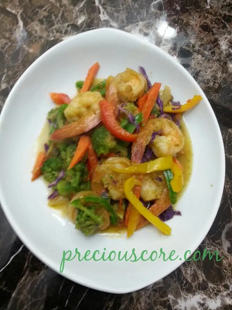 VEGETABLES STIR FRY and SHRIMPS