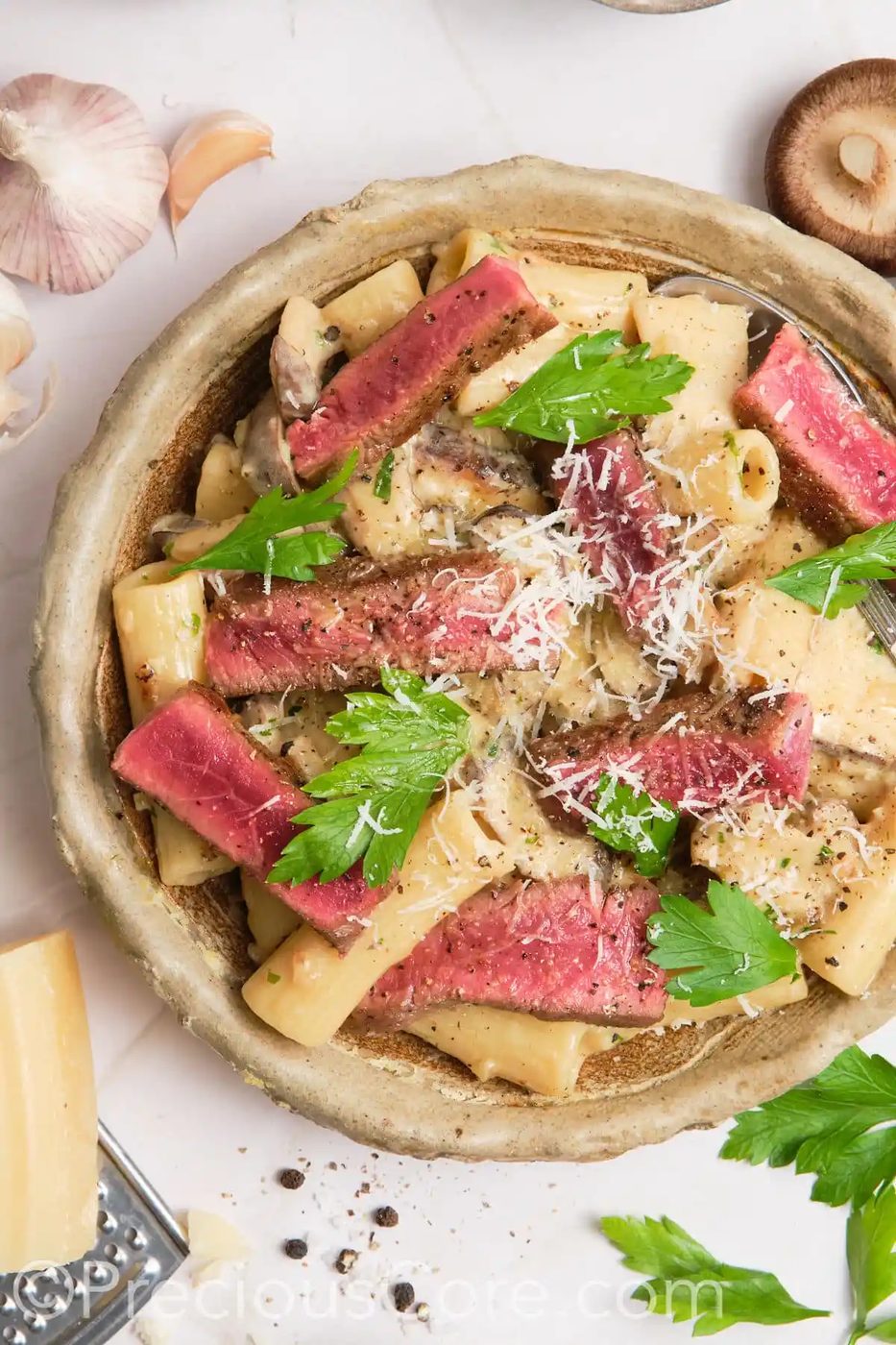 Steak and Mushroom Pasta