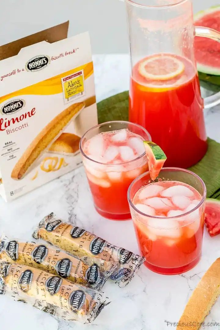 cups of lemonade and wraps of cookies