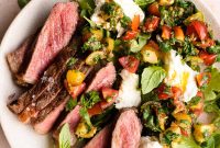 Tagliata Steak with Tomato and Mozzarella Salad Recipe