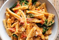 Creamy ’Nduja Pasta with Baby Spinach and Garlic