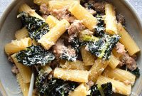 Sausage and Cavolo Nero Pasta Recipe with Garlic & Parmesan