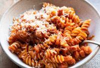 Creamy Tomato Pasta with Pancetta and Caramelized Shallots