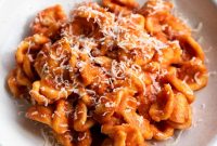Orecchiette with ’Nduja Tomato Sauce and Crispy Breadcrumbs