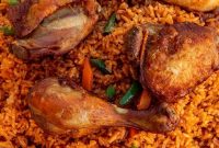 Authentic Jollof Rice with Spiced Chicken Recipe