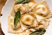 Butternut Squash Ravioli with Sage Brown-Butter Sauce