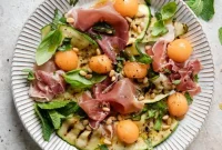 Grilled Zucchini, Melon & Prosciutto Summer Salad