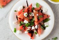 Watermelon, Mint & Basil Salad with Goat Cheese