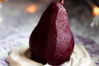 Amaretto-Poached Pears in Red Wine with Vanilla and Cinnamon