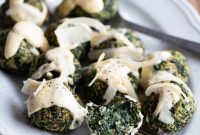 Baked Spinach Balls with Creamy Parmigiano Dip