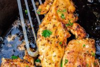 Crispy Pan-Seared Chicken Tenders with Garlic Butter Sauce