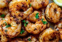 Crispy Pan-Seared Shrimp with Garlic Lemon Butter Sauce