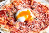 Pane Frattau: Sardinian Tomato-Braised Bread with Poached Egg