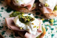 Mortadella, Pistachio & Burrata Crostini Recipe