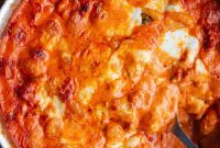 Spicy Sausage Baked Gnocchi Recipe with Crispy Cheese Top