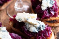 Spiced Red Onion Chutney Crostini with Gorgonzola Cheese