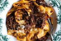 Porcini Beef Short Rib Ragu with Red Wine and Fresh Herbs