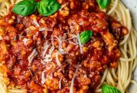 Chicken Bolognese with Spaghetti: Savory Italian-Style Pasta