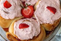 Strawberry Cinnamon Roll Recipe with Sweet Glaze