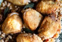 Braised Chicken with Pancetta, White Beans and Fresh Sage