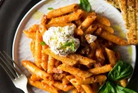 Creamy Ricotta Pasta with Pancetta and Cherry Tomatoes
