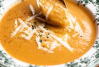 Roasted Vegetable Soup Recipe with Garlic and Herb Croutons
