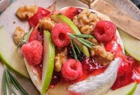 Baked Brie with Fruit Preserves and Honey Dip