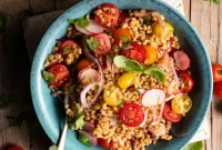 Italian Farro Salad Recipe with Sun-Dried Tomatoes & Herbs
