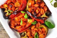Italian Stuffed Peppers with Tomato & Anchovy Filling