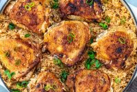 One-Pot Chicken Thighs with Flavorful Rice Dinner
