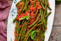 Italian Green Beans Simmered in Rustic Tomato Sauce