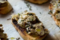 Crispy Parmesan Mushroom Toasts with Garlic and Herbs