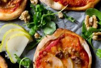 Pear and Gorgonzola Mini Sausage Pizzas