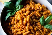 Sun-Dried Tomato Pasta with Roasted Red Peppers and Basil