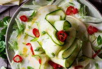Fennel and Zucchini Salad with Smoked Scamorza and Chili
