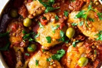 One-Pot Chicken with Olives, Tomatoes, and Lentils for Flavorful Weeknights