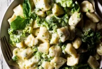 Ricotta Gnocchi with Creamy Broccoli Sauce