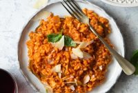 Creamy Tomato Risotto Recipe with Parmesan and Basil