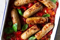 Italian Sausage Bake with Peppers and Potatoes Recipe