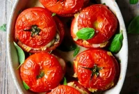Baked Orzo-Stuffed Tomatoes with Herbs and Parmesan